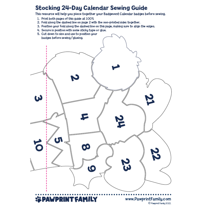 Photograph: 24 Day Calendar Sewing Guide - Stocking