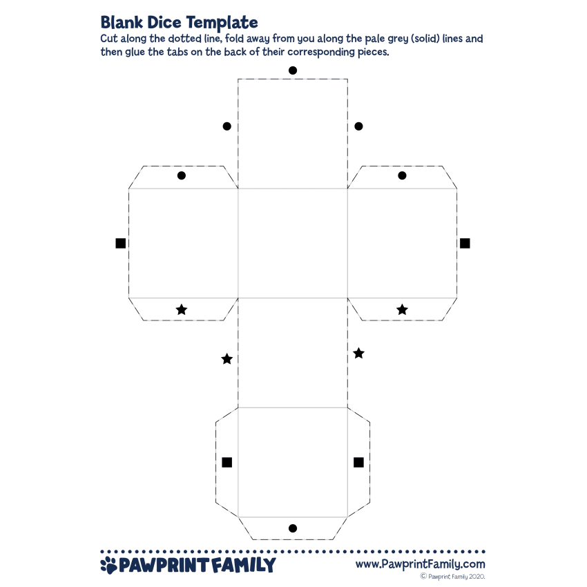 Photograph: Blank Dice Template