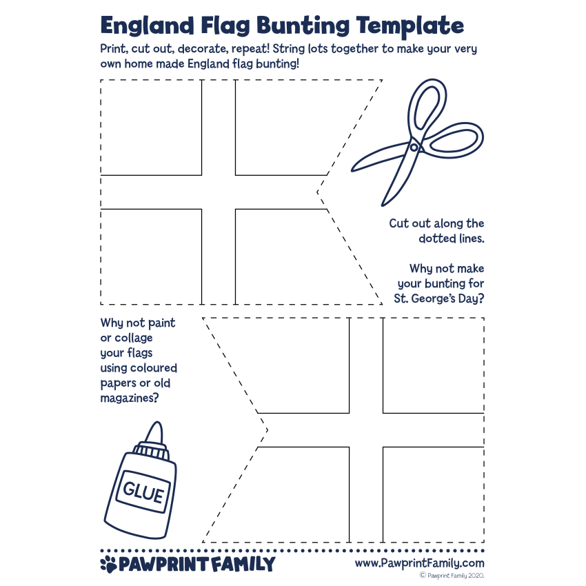 Photograph: Bunting Template - England Flag