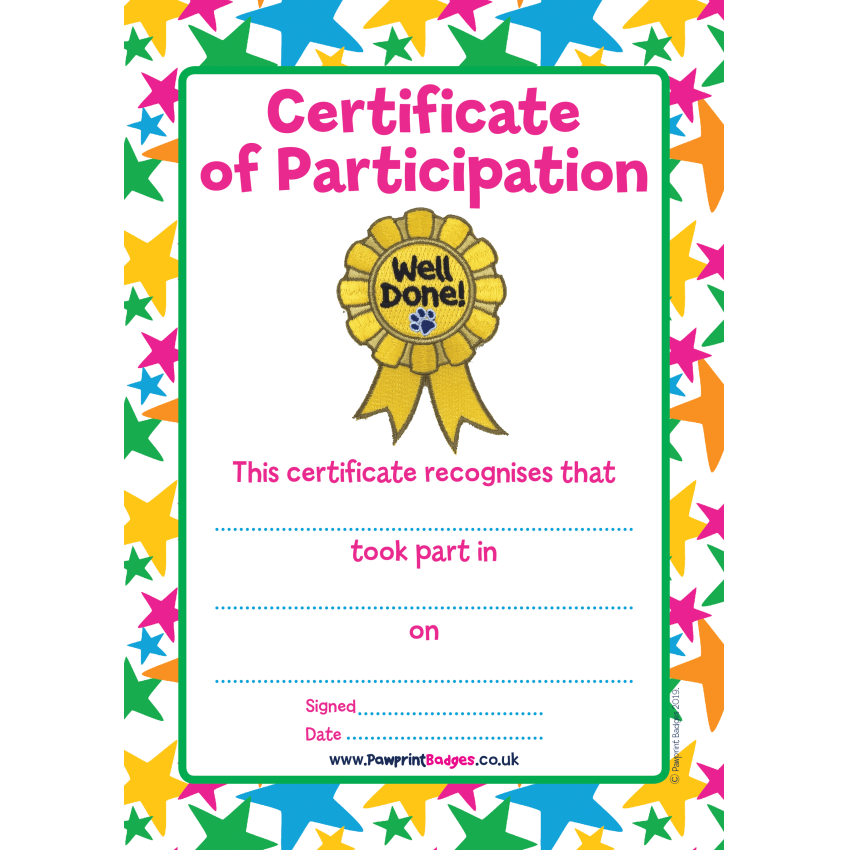 Photograph: Certificate - Participation