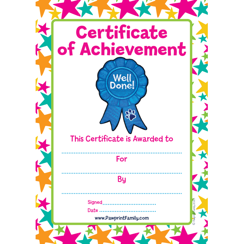 Photograph: Certificate - Well Done - Blue