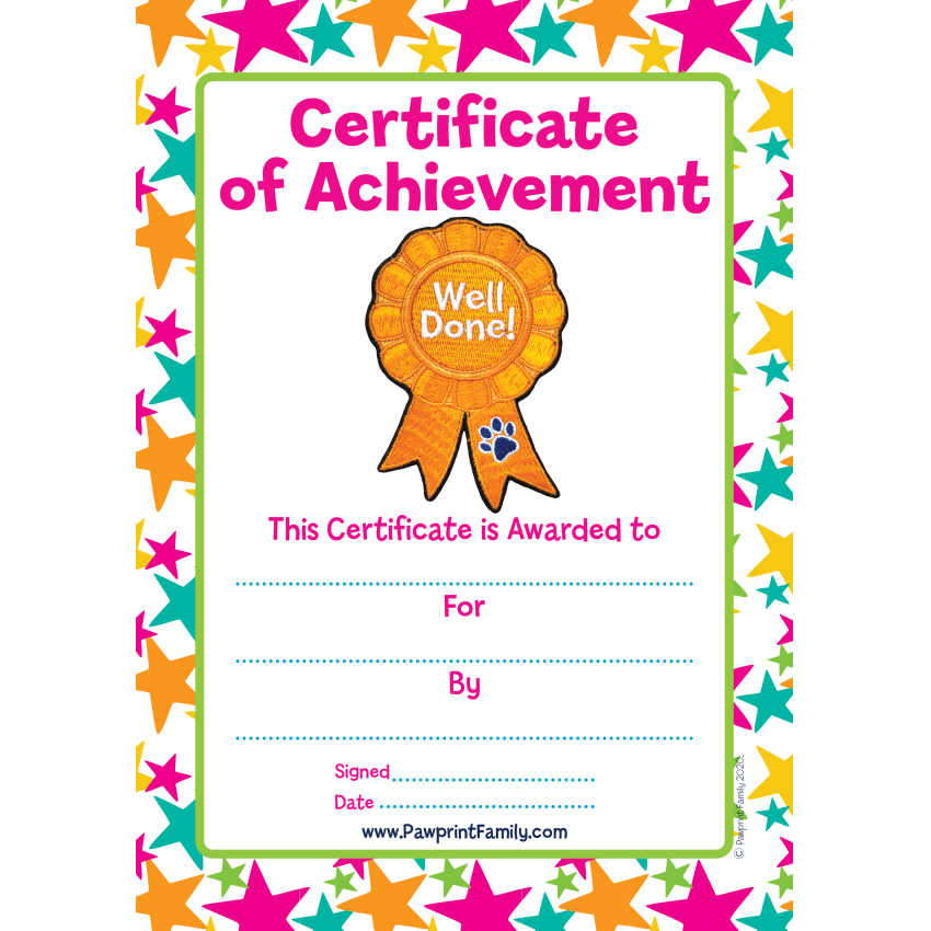 Photograph: Certificate - Well Done - Orange