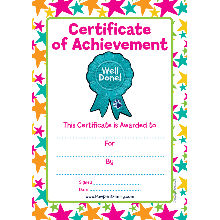 Photograph: Certificate - Well Done - Teal