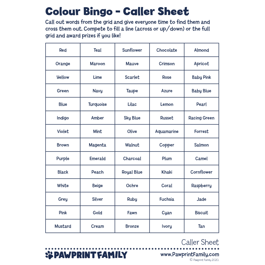 Photograph: Colour Bingo