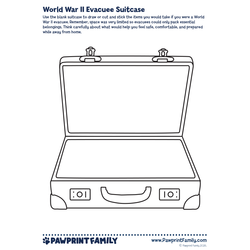 Photograph: Evacuee Suitcase Template