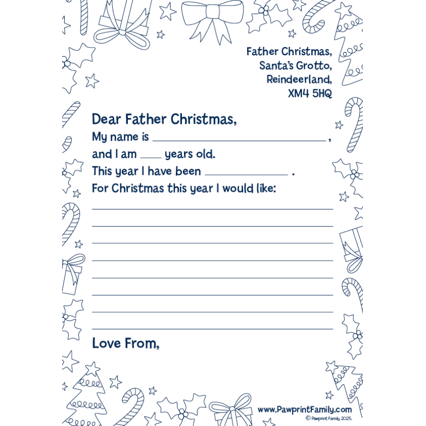 Photograph: Father Christmas Colour In Letter Templates