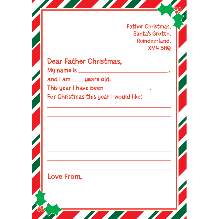 Photograph: Father Christmas Letter Template