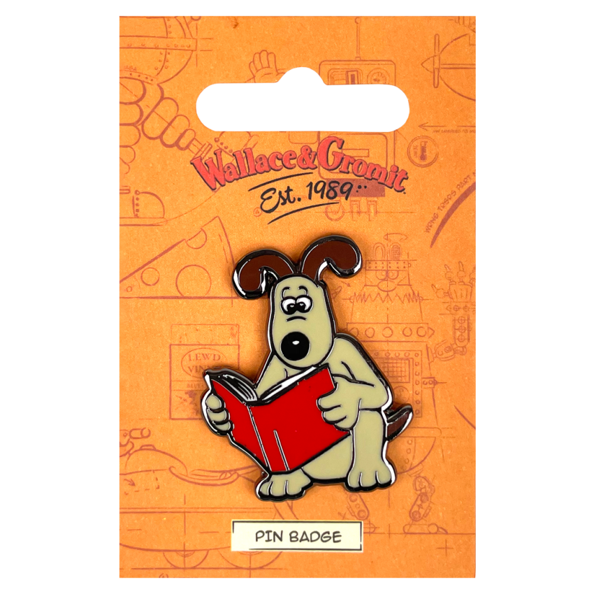 Photograph: Gromit Reading Pin Badge