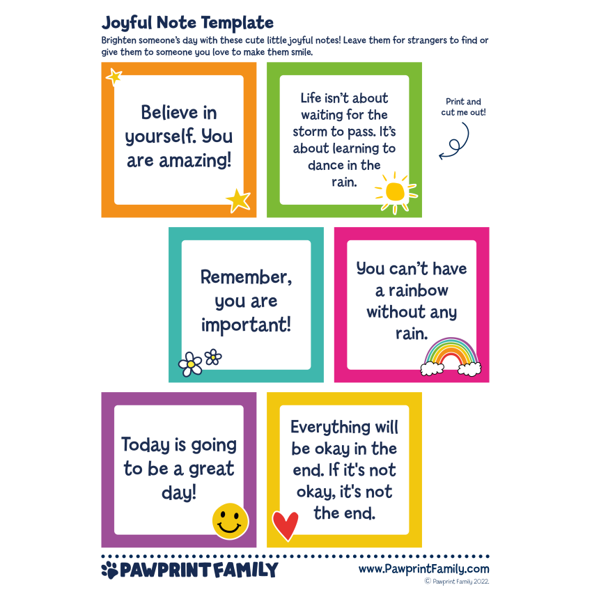 Photograph: Joyful Note Template