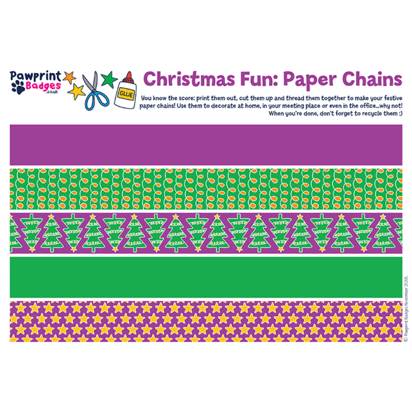 Photograph: Paper Chain - Christmas Tree Pattern