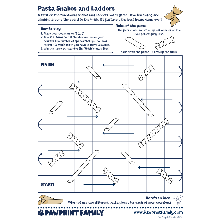 Photograph: Pasta Snakes and Ladders