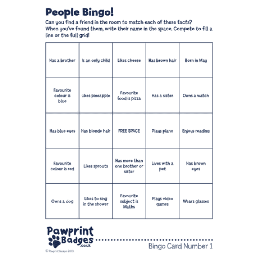 Photograph: People Bingo