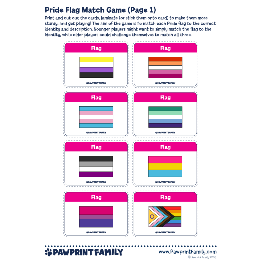 Photograph: Pride Flag Match Game