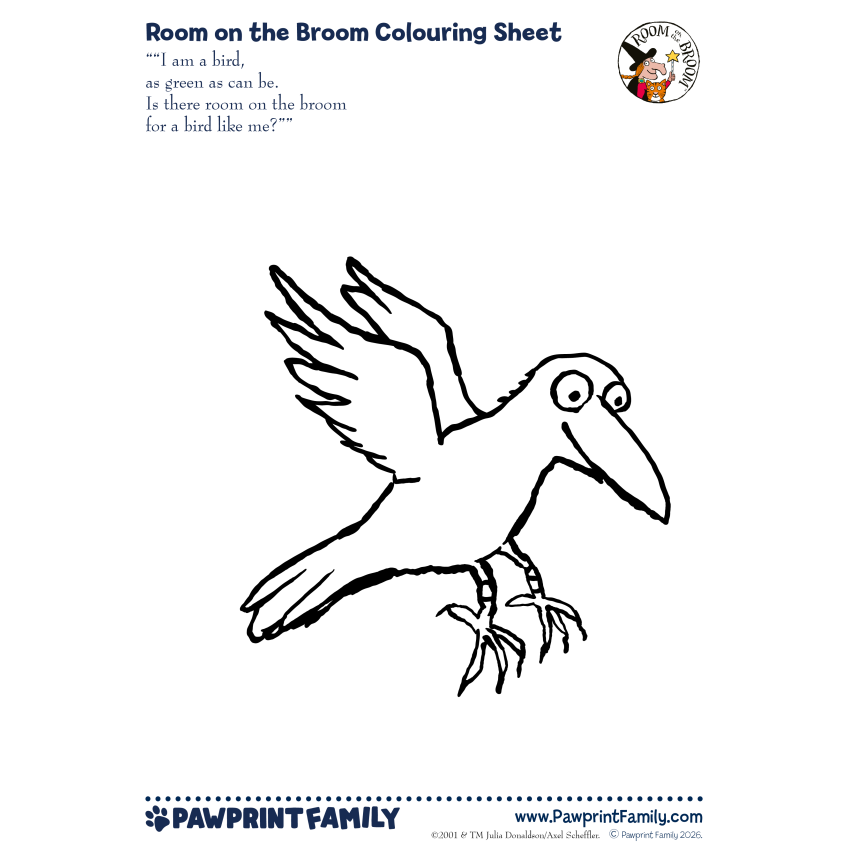 Photograph: Room on the Broom Colouring Sheet - Bird