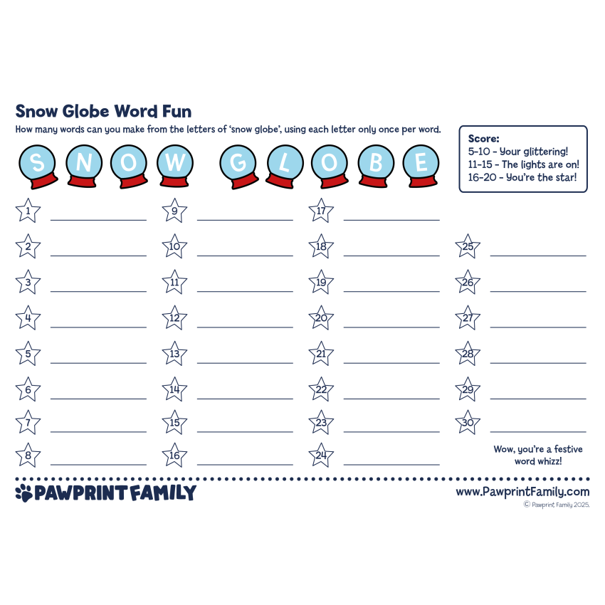 Photograph: Snow Globe Word Fun