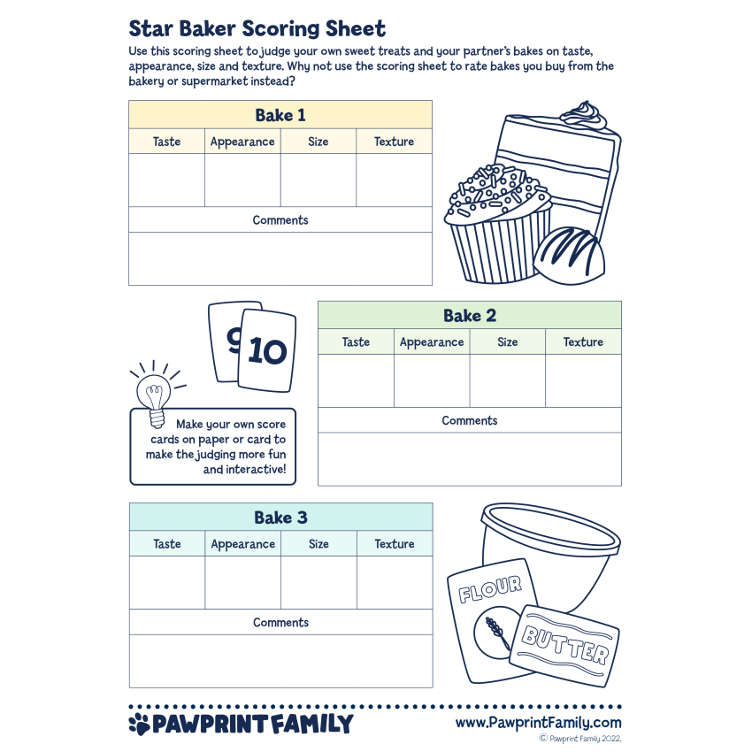 Photograph: Star Baker Scoring Sheet