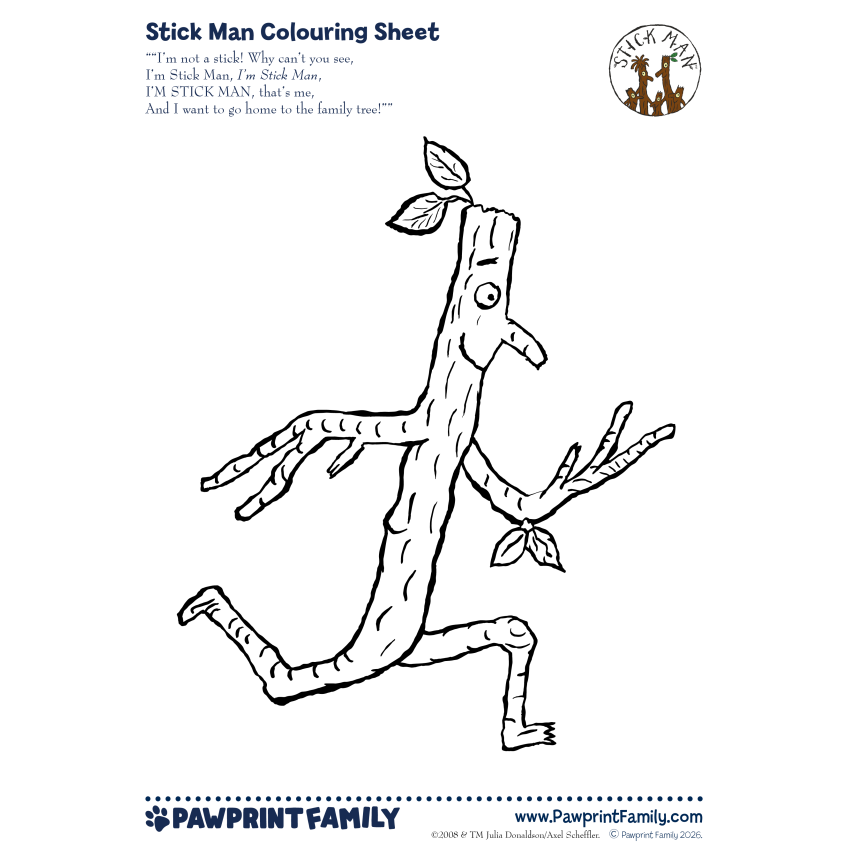 Photograph: Stick Man Colouring Sheets - Full Pack