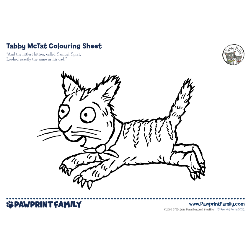 Photograph: Tabby McTat Colouring Sheet - Samuel Sprat