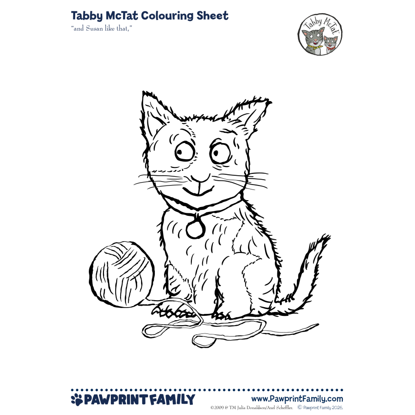 Photograph: Tabby McTat Colouring Sheet - Susan