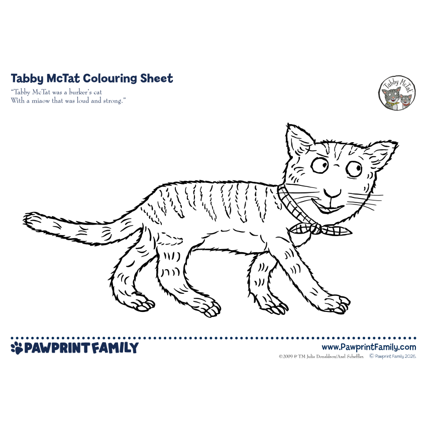 Photograph: Tabby McTat Colouring Sheets - Full Pack