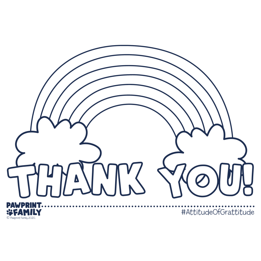 Photograph: Thank You Colouring Sheet