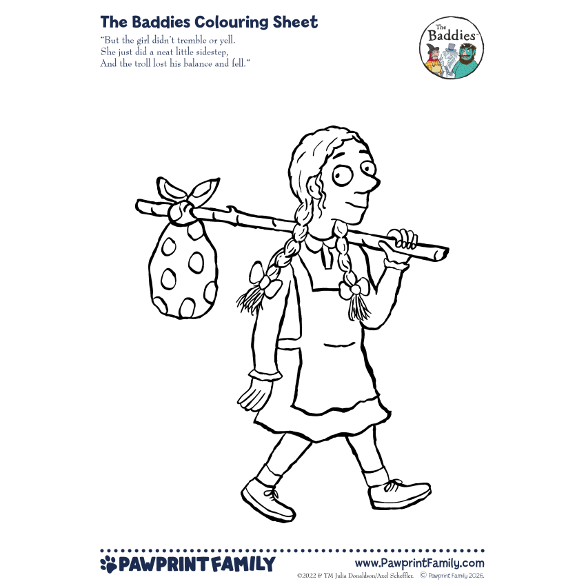 Photograph: The Baddies Colouring Sheet - Girl