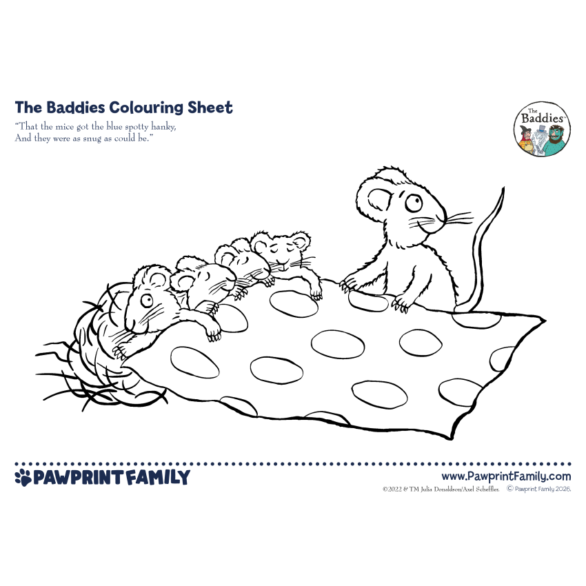 Photograph: The Baddies Colouring Sheet - Mice