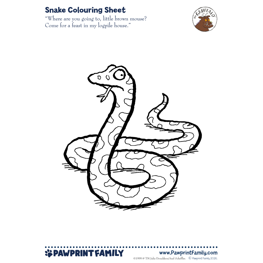 Photograph: The Gruffalo Colouring Sheet - Snake