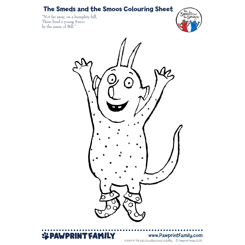Photograph: The Smeds and the Smoos Colouring Sheet - Bill