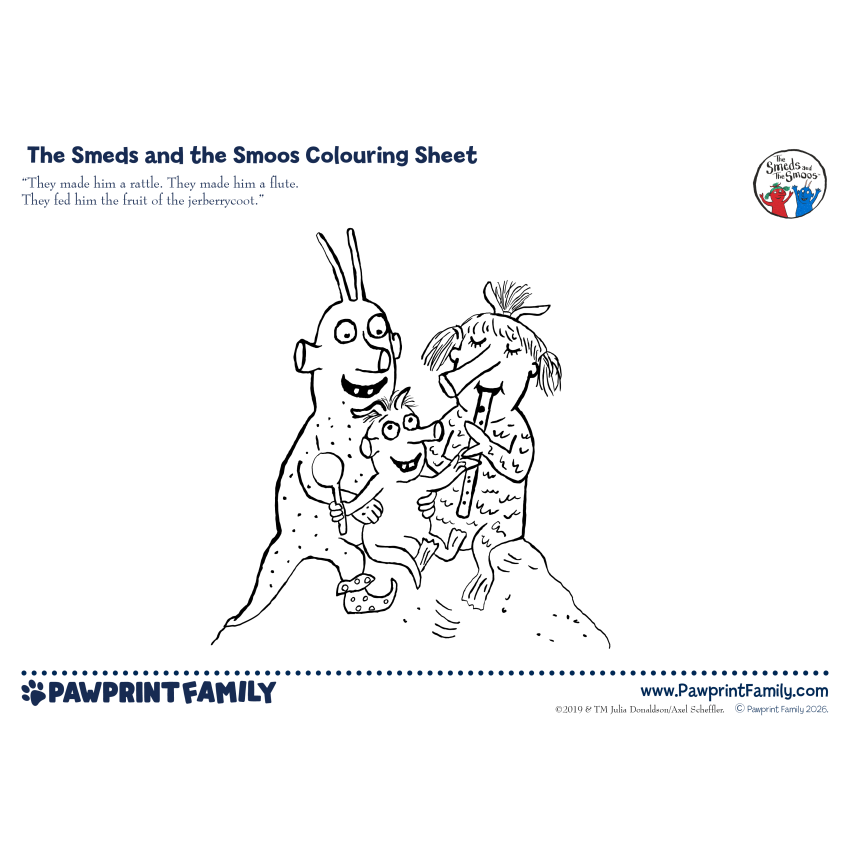 Photograph: The Smeds and the Smoos Colouring Sheet - Family