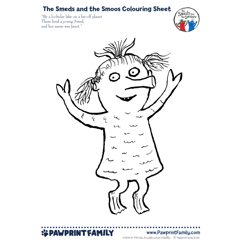 Photograph: The Smeds and the Smoos Colouring Sheets - Full Pack