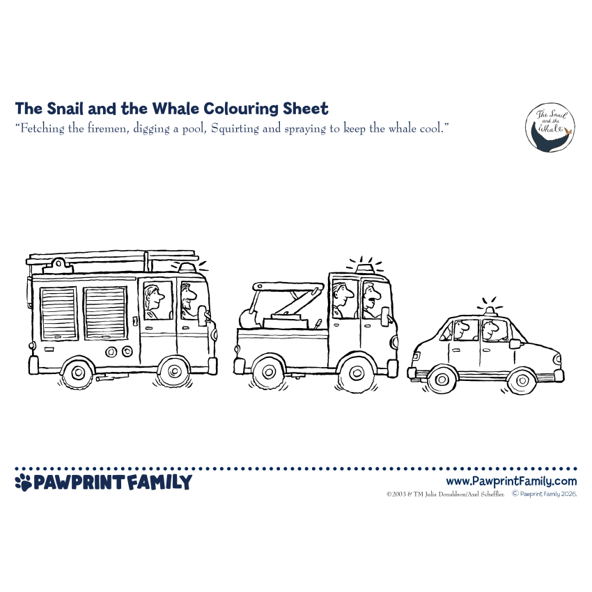 Photograph: The Snail and the Whale Colouring Sheet - Firemen