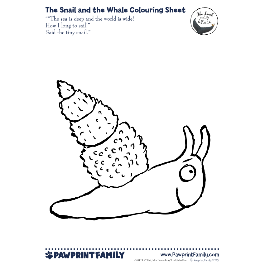 Photograph: The Snail and the Whale Colouring Sheets