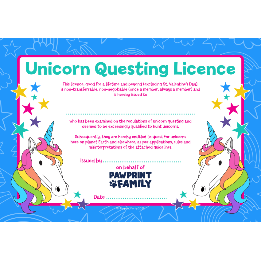 Photograph: Unicorn Questing Licence