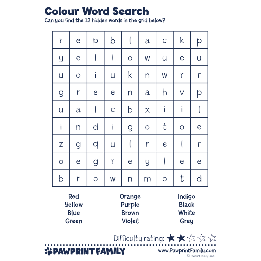 Photograph: Word Searches - Colour