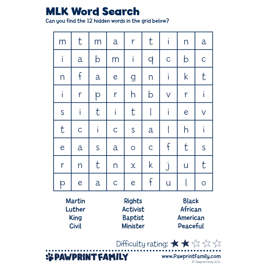 Photograph: Word Searches - Martin Luther King Jr