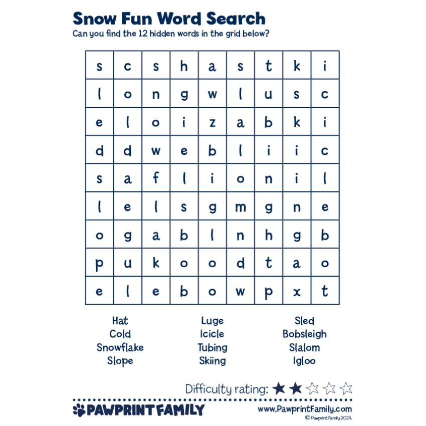 Photograph: Word Searches - Snow Fun