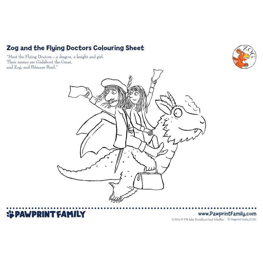 Photograph: Zog and the Flying Doctors Colouring Sheets - Full Pack