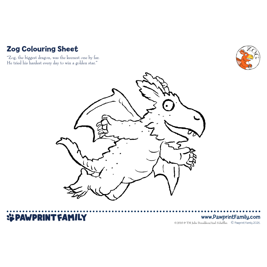 Photograph: Zog Colouring Sheets - Full Pack