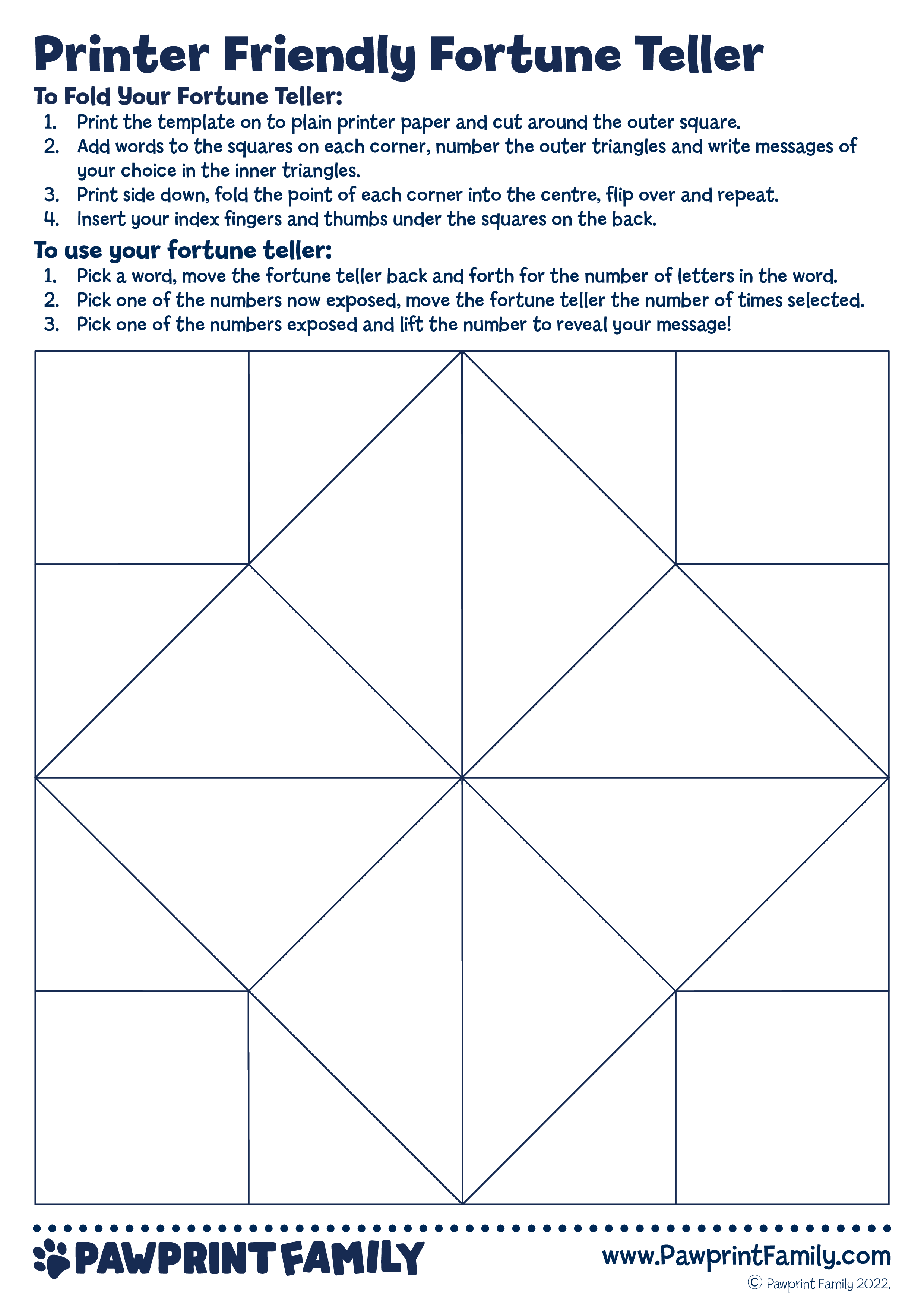 Paper Fortune Teller Template NYE Fortune Teller Darcy Miller Paper Fortune Teller Template NYE Fortune Teller Darcy Miller