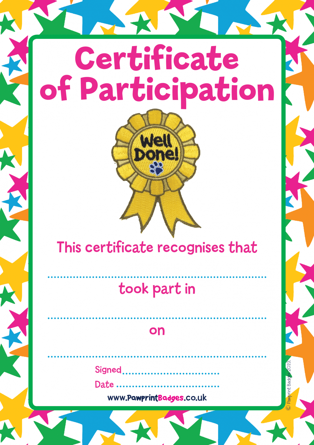 certificate-participation-pawprint-family