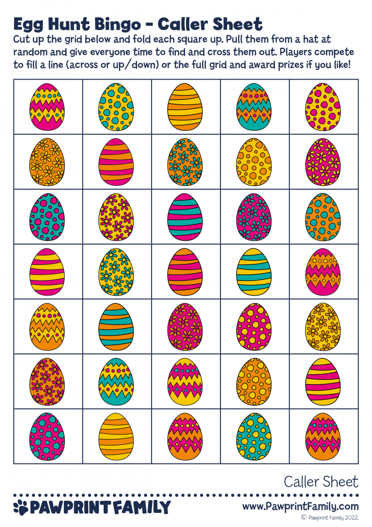 Egg Bingo - Pawprint Family