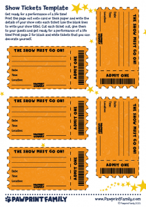 Show Tickets Template - Pawprint Family