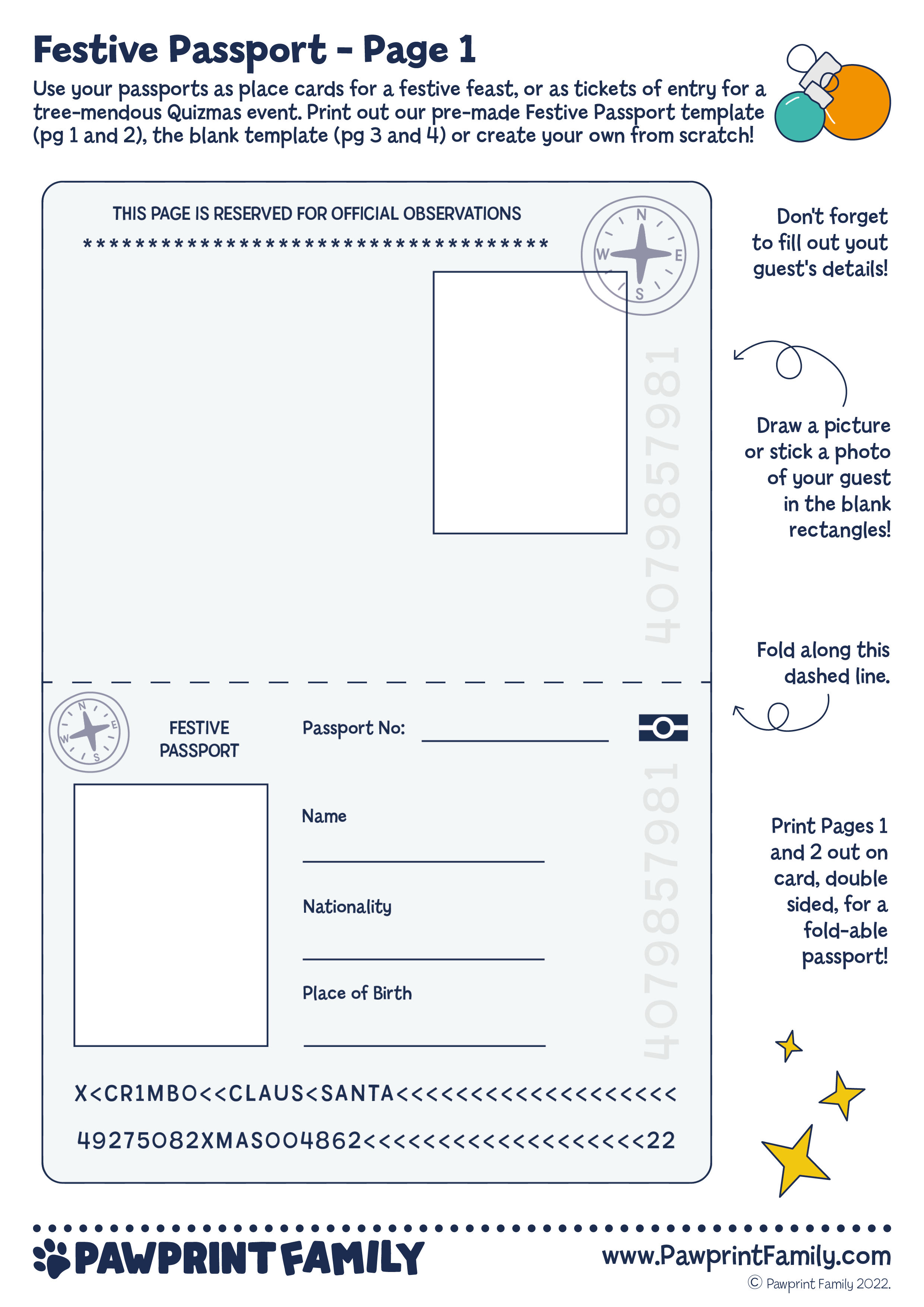 printable passport pages