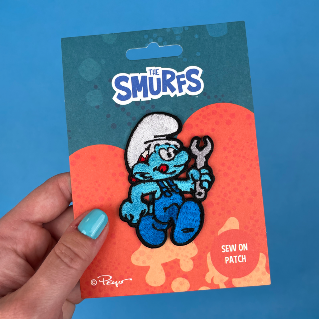 Handy Smurf Sew On Patch - Pawprint Family