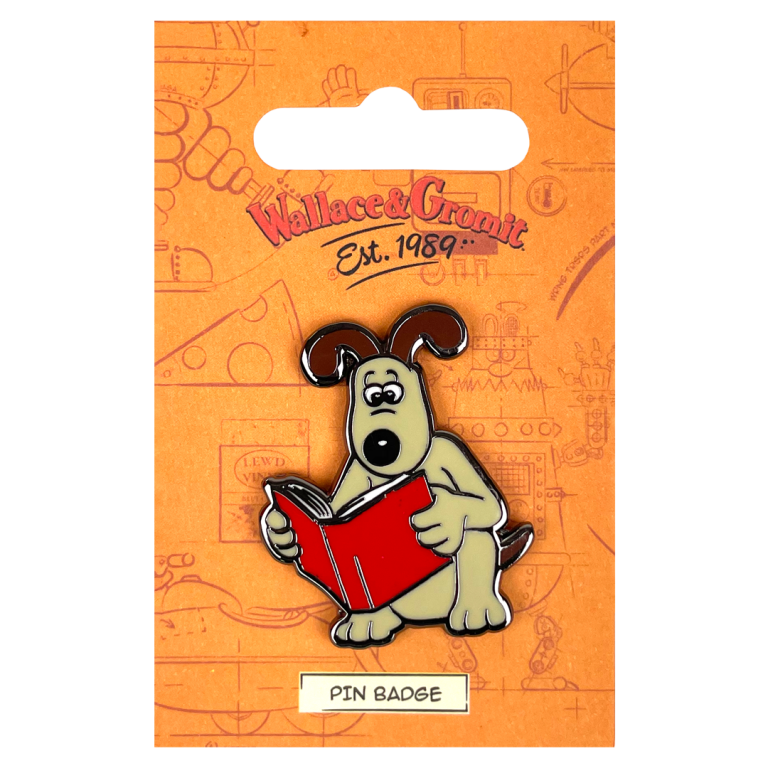 Gromit Reading Pin Badge - Pawprint Family